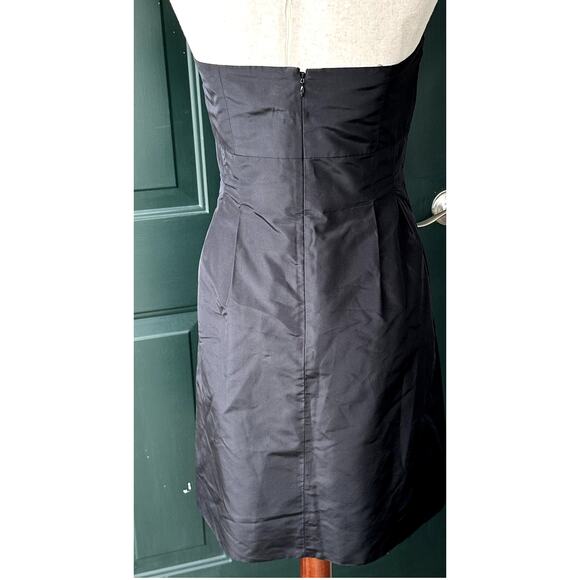 J. Crew Sz 10 100% Silk Black Taffeta LBD Event Cocktail w/ Bow Whimsigoth Event - Picture 4 of 6